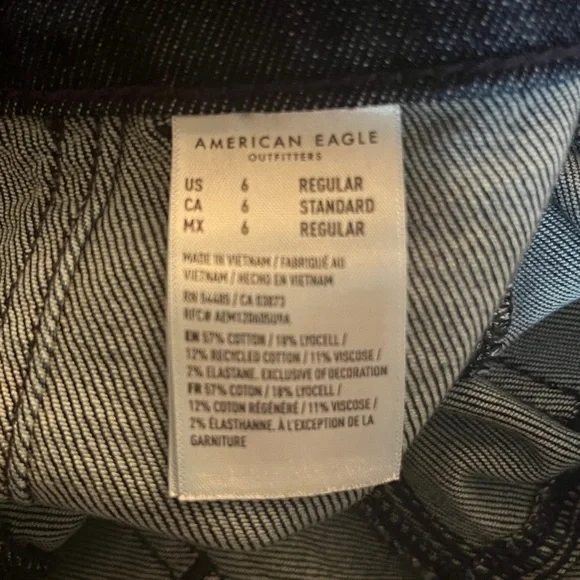 American Eagle Outfitters size 6 blue wash Super high -Rise Baggy wide leg - Picture 12 of 12